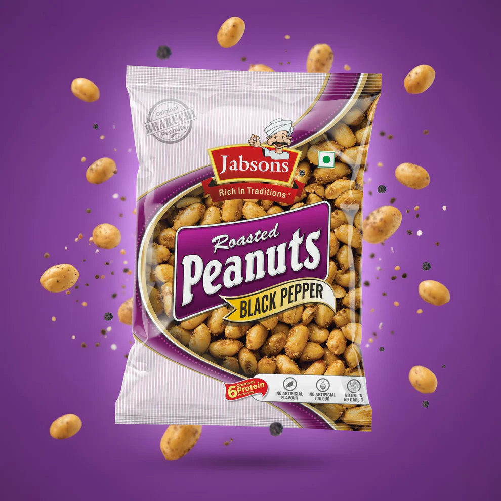 JABSONS BLACK PEPPER ROASTED PEANUTS 140 GM